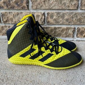 Adidas Mat Wizard 4 Men’s Wrestling Shoes Black Yellow BC0531 Size US 11
